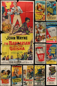 9d420 LOT OF 14 FOLDED THREE-SHEETS 1940s-1950s great images from a variety of different movies!