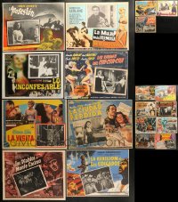 9d332 LOT OF 19 MEXICAN LOBBY CARDS 1950s-1960s great scenes from a variety of different movies!