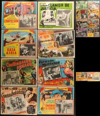 9d333 LOT OF 18 MEXICAN LOBBY CARDS 1940s-1960s great scenes from a variety of different movies!