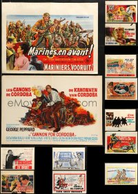 9d464 LOT OF 13 FORMERLY FOLDED HORIZONTAL BELGIAN POSTERS 1960s-1970s from a variety of movies!