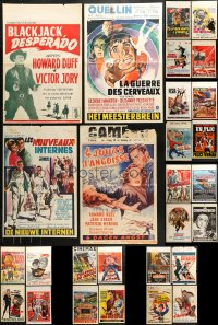 9d457 LOT OF 28 FORMERLY FOLDED BELGIAN POSTERS 1950s-1970s great images from a variety of movies!