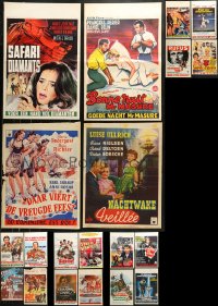 9d458 LOT OF 24 FORMERLY FOLDED BELGIAN POSTERS 1950s-1970s great images from a variety of movies!