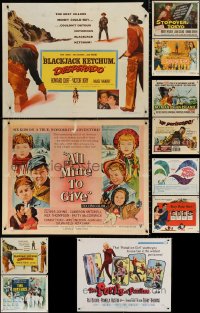 9d450 LOT OF 11 FORMERLY FOLDED HALF-SHEETS 1950s-1960s great images from a variety of movies!