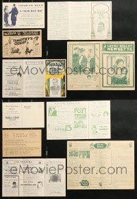 9d351 LOT OF 5 SILENT FILM LOCAL THEATER HERALDS AND POSTCARDS 1930s-1940s cool advertisements!