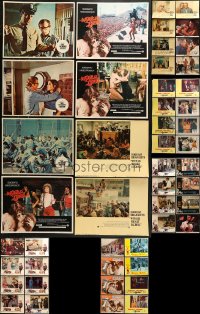 9d263 LOT OF 55 LOBBY CARDS 1960s-1970s incomplete sets from a variety of different movies!