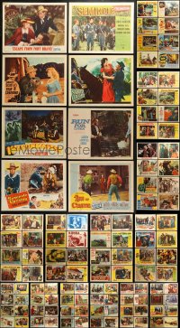 9d213 LOT OF 132 1950S WESTERN LOBBY CARDS 1950s incomplete sets from a variety of cowboy movies!