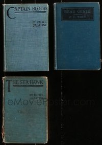 9d036 LOT OF 3 1920S MOVIE EDITION HARDCOVER BOOKS 1920s Captain Blood, Beau Geste, The Sea Hawk!
