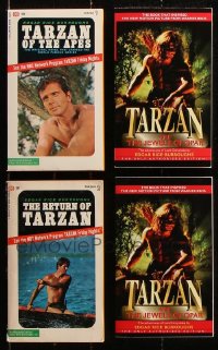 9d028 LOT OF 4 TARZAN PAPERBACK BOOKS 1960s-1990s authorized Edgar Rice Burroughs stories!