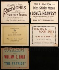 9d317 LOT OF 5 SILENT TITLE CARDS 1920s Buck Jones, William S. Hart & more, true title cards!