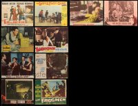 9d310 LOT OF 10 TRIMMED LOBBY CARDS 1950s great scenes from a variety of different movies!