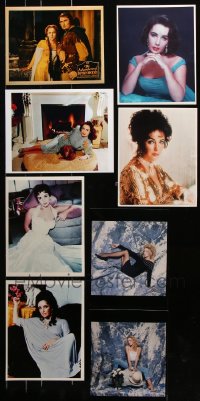 9d346 LOT OF 8 COLOR 8X10 REPRO PHOTOS 1980s Elizabeth Taylor, Adventures of Robin Hood & more!