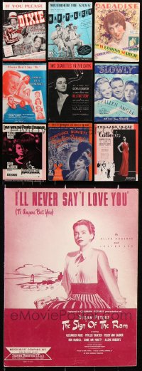 9d076 LOT OF 10 SHEET MUSIC 1920s-1960s great songs from a variety of different movies!