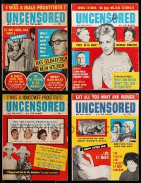 9d010 LOT OF 4 UNCENSORED MAGAZINES 1960s filled with great images & articles!