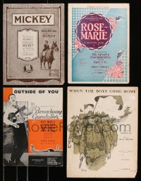 9d077 LOT OF 4 SHEET MUSIC 1910s-1930s songs from Harbach & Hammerstein, World War I & more!
