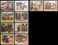 9d311 LOT OF 10 TERRIBLY RESTORED AND HUMOROUSLY CAPTIONED LOBBY CARDS 1940s-1960s wacky!