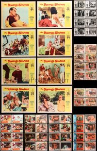 9d244 LOT OF 84 LOBBY CARDS 1960s-1980s mostly complete sets from a variety of different movies!