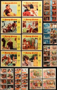9d235 LOT OF 92 LOBBY CARDS 1950s-1960s complete sets from a variety of different movies!