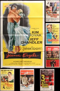 9d182 LOT OF 7 FOLDED 1950S ONE-SHEETS 1950s great images from a variety of different movies!