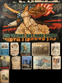 9d424 LOT OF 14 UNFOLDED WORLD WAR I POSTERS 1914-1918 great images, many rare posters!
