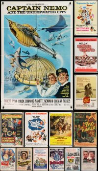 9d165 LOT OF 16 FOLDED ONE-SHEETS 1940s-1980s great images from a variety of different movies!