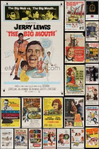 9d159 LOT OF 21 FOLDED ONE-SHEETS 1940s-1970s great images from a variety of different movies!