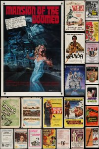 9d131 LOT OF 93 FOLDED ONE-SHEETS 1940s-1990s great images from a variety of different movies!
