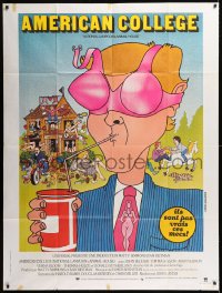 9f606 ANIMAL HOUSE French 1p 1978 John Landis, different art by Lynch Guillotin, American College!