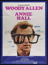 9f607 ANNIE HALL French 1p 1977 different image of Woody Allen & Diane Keaton in huge glasses!