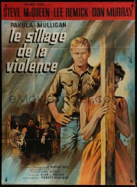 9f615 BABY THE RAIN MUST FALL French 1p 1965 art of Steve McQueen & Lee Remick by Jean Mascii!