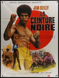 9f636 BLACK BELT JONES French 1p 1974 cool completely different art of Jim Dragon Kelly, kung fu!