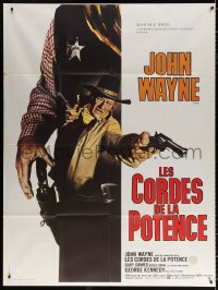 9f646 CAHILL French 1p 1973 best completely different art showing all of John Wayne!