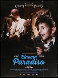 9f658 CINEMA PARADISO French 1p R2015 different image of Salvatore Cascio looking at film strip!