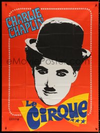 9f659 CIRCUS French 1p R1970s Charlie Chaplin slapstick classic, art by Jouineau Bourduge!