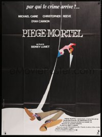 9f685 DEATHTRAP French 1p 1983 Sidney Lumet, different art of knife dangling over dead body!