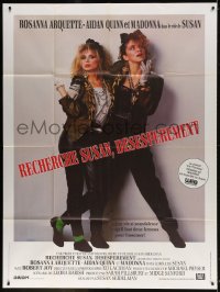 9f687 DESPERATELY SEEKING SUSAN French 1p 1985 great image of sexy bad Madonna & Rosanna Arquette!