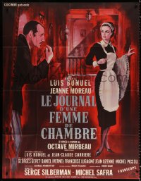 9f689 DIARY OF A CHAMBERMAID style A French 1p 1964 Luis Bunuel, Allard art of Jeanne Moreau!