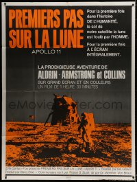 9f725 FOOTPRINTS ON THE MOON French 1p 1969 real story of Apollo 11, cool image of moon landing!