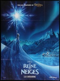 9f730 FROZEN advance French 1p 2013 great image of Elsa performing magic at night, Disney!