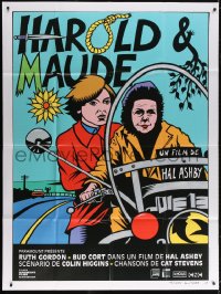 9f746 HAROLD & MAUDE French 1p R2009 different art of Ruth Gordon & Bud Cort by Thierry Guitard!