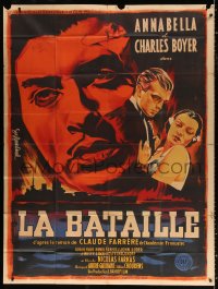 9f800 LA BATAILLE French 1p 1934 Noel art of Charles Boyer, Asian Annabella & John Loder, rare!