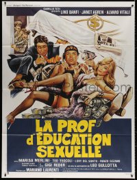 9f799 L'ONOREVOLE CON L'AMANTE SOTTO IL LETTO French 1p 1982 sexy crime art by Enzo Sciotti!