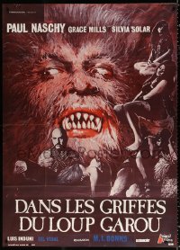 9f858 NIGHT OF THE HOWLING BEAST French 1p 1977 Paul Naschy, art of monster & girls in bondage!