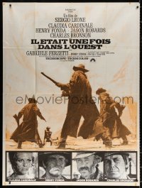 9f865 ONCE UPON A TIME IN THE WEST French 1p R1970s Leone, art of Cardinale, Fonda, Bronson & Robards!