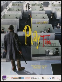 9f873 PLAYTIME French 1p R2014 Jacques Tati, cool different image of Tati standing over cubicles!