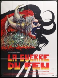 9f890 QUEST FOR FIRE style A French 1p 1981 best different caveman art by Philippe Druillet!