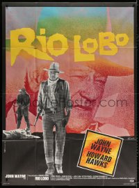 9f904 RIO LOBO French 1p 1971 Howard Hawks, John Wayne, great cowboy image by Ferracci!