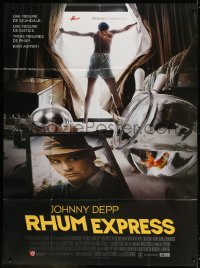 9f909 RUM DIARY French 1p 2011 great image of Johnny Depp in trashed room, Aaron Eckhart!