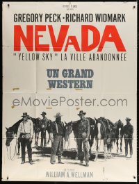 9f995 YELLOW SKY French 1p R1960s Mascii art of Peck, Widmark & co-stars by horses, Nevada!