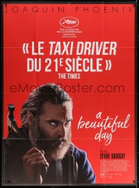 9f996 YOU WERE NEVER REALLY HERE French 1p 2017 close up of bearded Joaquin Phoenix with hammer!