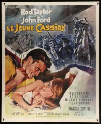 9f997 YOUNG CASSIDY French 1p 1965 John Ford, different art of Rod Taylor in bed w/Julie Christie!